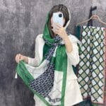 شال نخی عیدانه سبز فروشگاه فران لند