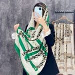 شال کمربندی سبز طرحدار فران لند