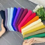 شال تک رنگ پفکی شال ریشه پرزی فران لند