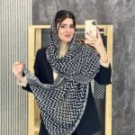 شال طرحدار پوست ماری فندی نخی فرانلند نخچهارفصل زنجیری کمربندی نخ چهار فصل فران لند کرم سبز آبی اسمانی کرم مشکی