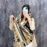 شال پاییزه کشمیر زمستانه کشمیری نخی طرحدار فرانلند