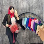 مینی اسکارف بیبی اسکارف تکرنگ نگینی فران لند روسری کوچک تک رنگ