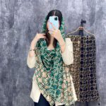 شال مخمل تدی منگوله دار سبز کرم مشکی دخترانه فران لند رشت عمده یزد