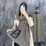 شال مخمل تدی منگوله دار کرم استخوانی مشکی فندی جیوانجی دخترانه فران لند رشت