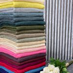 فروشگاه شال و روسری فران لند مشکی سفید بافت بافتنی بلواسکارف پاییزه زمستانه