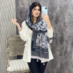 شال موهر دورو منگوله دار مشکی سفید سرمه ای مخمل دخترانه فران لند رشت وارداتی