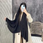 تک رنگ تکرنگ مشکی چهارفصل شال پلیسه پاییزی مجلسی فران لند طلایی بنفش صورتی کالباسی