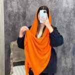 شال سه بعدی سیا اسکارف وارداتی پلیسه ریز تکرنگ تک رنگ فران لند رشت عمده