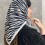 مینی اسکارف نخی قواره 70 75 سایت فران لند چهارفصل سفید مشکی