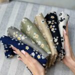 روسری اسکارف طرحدار گلدار قرمز نخی فرانلند نخچهارفصل نخ چهار فصل فران لند کرم سبز آبی اسمانی کرم مشکی نسکافه ای تابستانه بهاره