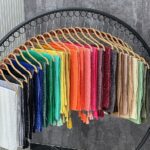 شال تکرنگ تک رنگ اسلپ نگینی سفید مشکی فران لند ترند