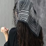 مینی اسکارف سفید مشکی (1456)