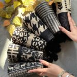 شال پاییزه زمستانه زمستانه موهر مخمل تدی نخی طرحدار فران لند فرانلند عمده