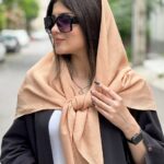 روسری 120 اسلپ قواره 140 بزرگ نخی چهار فصل تابستانه دور دست دوز فران لند رشت