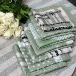 مینی اسکارف بیبی اسکارف تکرنگ گل ریز فران لند ترند روسری کوچک تک رنگ سال سبز سیج سفید