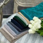 شال مجلسی چهارفصل لمه آیینه ای رنگی فران لند شاین عمده