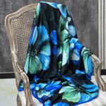 روسری نخی پاییزه طرحدار فران لند رشت عمد آبی ابی اسمانی حجاب ترند