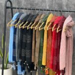 شال پلیسه منگوله دار فران لند عمده رشت تک رنگ