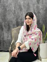 شال نخ بهاره طرح گل تابستانه فرانلند روسری رشت
