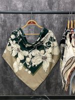 روسری حریر گل دست دوز قواره 120 فرانلند رشت