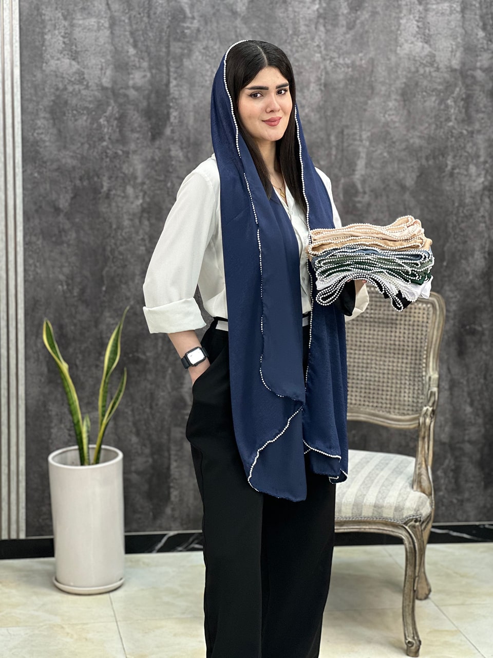شال دور مرواریدی کوپرا مجلسی فران لند رشت
