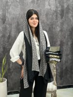 شال ژاکارد حاشیه دار فرانلند رشت