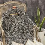 روسری چاپی نخی پلنگی قواره 120 فرانلند رشت