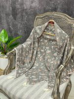 روسری قواره 120 شال نخی گل دار فرانلند رشت