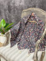روسری قواره 120 شال نخی گل دار فرانلند رشت