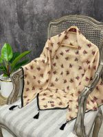 روسری قواره 120 شال نخی گل دار فرانلند رشت