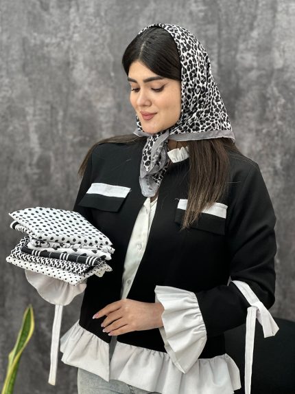 مینی اسکارف نخی روسری طرح دار فرانلند رشت