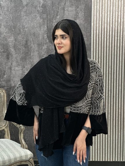 شال پلیسه لمه دار نخی تک رنگ فرانلند رشت