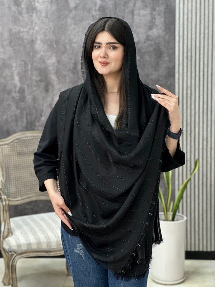 شال نخی دور ریش مشکی فرانلند رشت