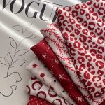 مینی اسکارف زرشکی طرح دار فرانلند رشت