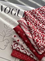 مینی اسکارف زرشکی طرح دار فرانلند رشت