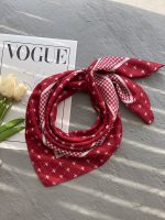 مینی اسکارف زرشکی طرح دار فرانلند رشت