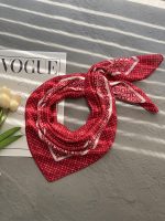 مینی اسکارف زرشکی طرح دار فرانلند رشت