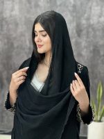 شال محرمی مشکی دور دانتل فرانلند رشت