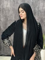 شال محرمی مشکی دور دانتل فرانلند رشت
