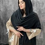 شال ژاکارد مشکی مارک فرانلند رشت