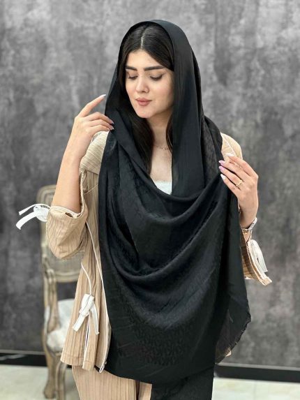 شال ژاکارد مشکی مارک فرانلند رشت