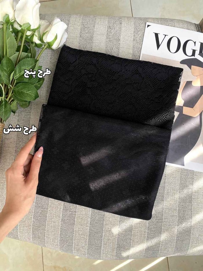 شال توری میکس مشکی طرح دار فرانلند رشت