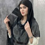 شال توری میکس مشکی طرح دار فرانلند رشت