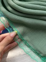 مینی اسکارف اسلپ دور دانتل نخی رنگی فرانلند رشت