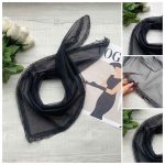 مینی اسکارف توری مشکی طرحدار فرانلند رشت