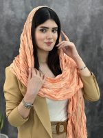 شال حریر چروک رنگ پاستیلی پروانه ای تابستانه سبک فرانلند رشت