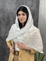 شال حریر چروک رنگ پاستیلی پروانه ای تابستانه سبک فرانلند رشت