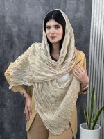 شال حریر چروک رنگ پاستیلی پروانه ای تابستانه سبک فرانلند رشت