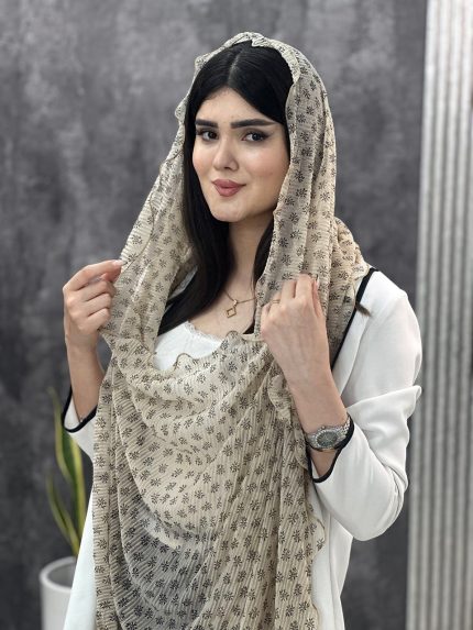 شال وارداتی حریر دور موجی گل فرانلند رشت