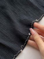 شال کریشه دور زیپی دور دانتل مشکی فرانلند رشت